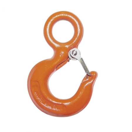High Capacity Rigging Hook With Latch, 11 Ton Load, Eye Attachment